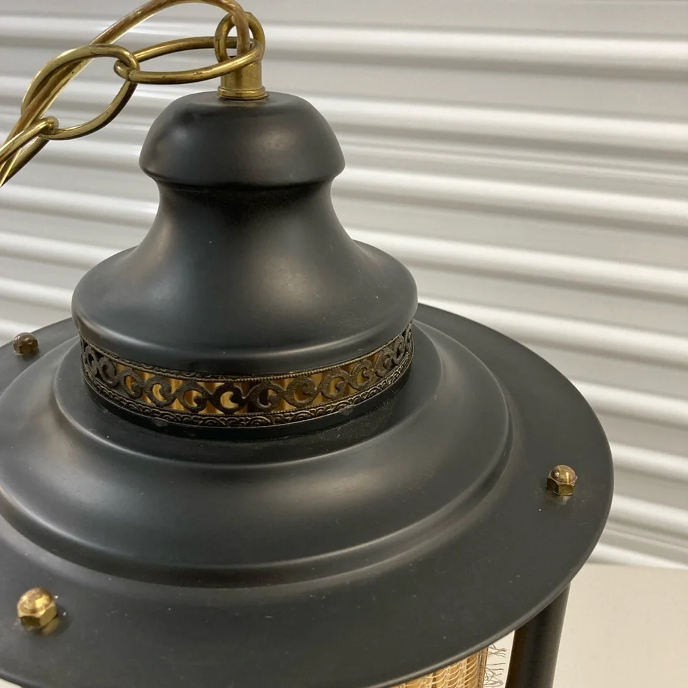 Vintage Metal and Bamboo Wired Lantern